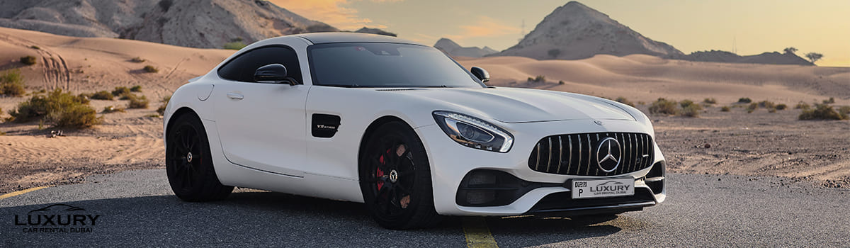 mercedes white amg sports car